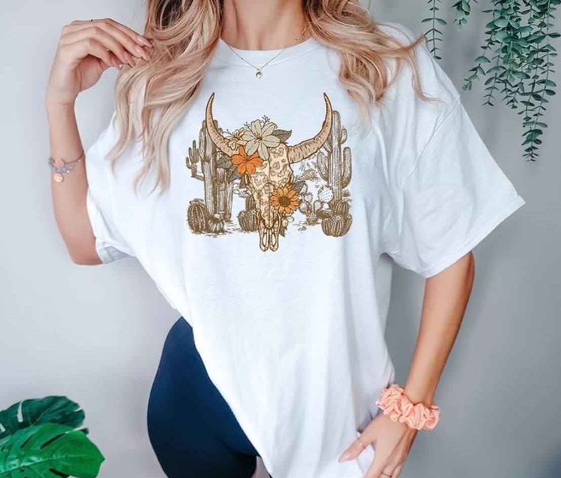 Cow Skull - Adult T Shirt