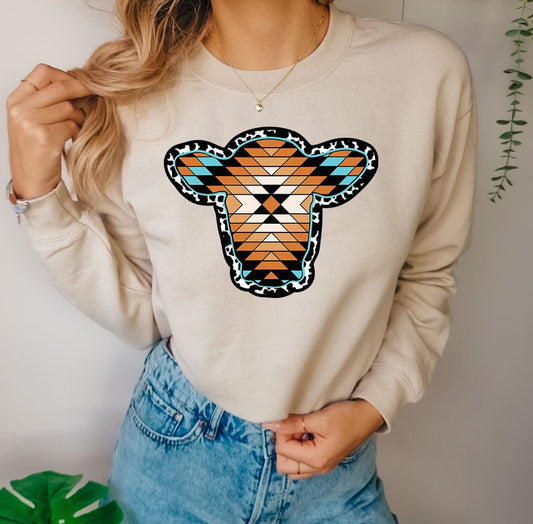 Aztec Cow - Adult Crew